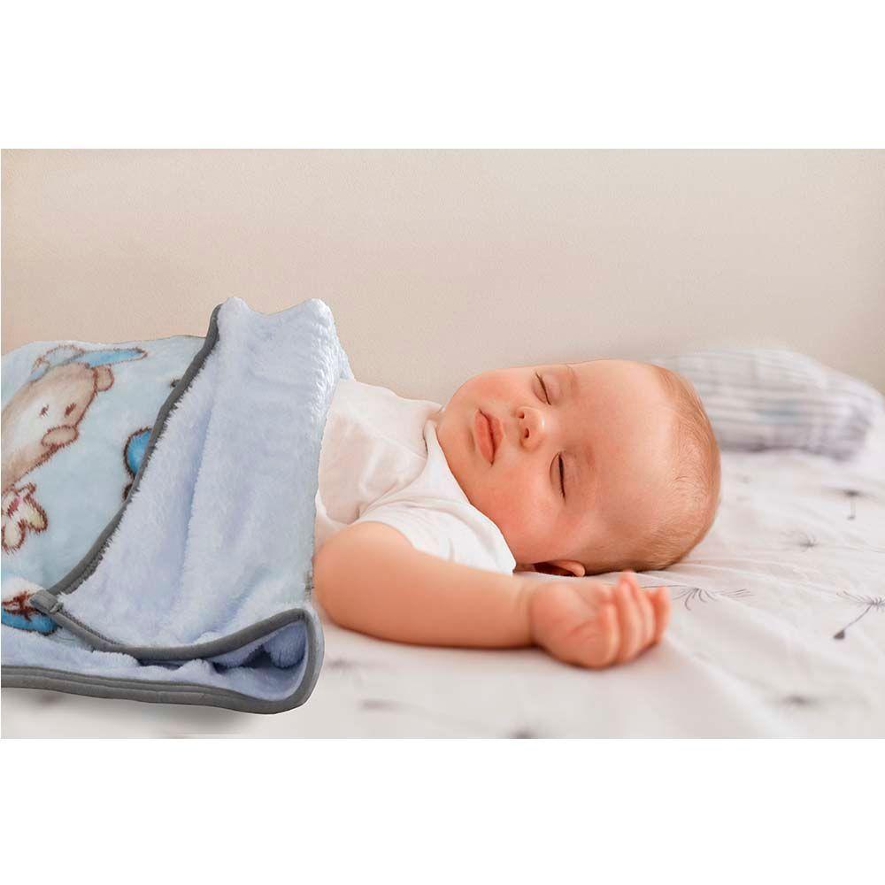 Cobertor Raschel Para Berço 500g-m² 80x110cm Ursinho Realce Premium Sultan - 4
