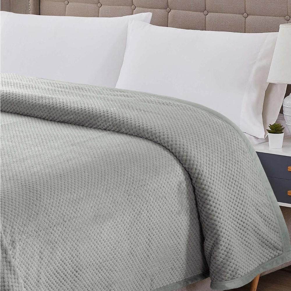 Cobertor Queen Popcorn Manta Flannel Extra Macia - Cinza - 4