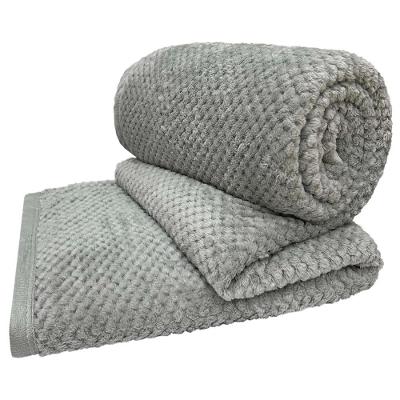Cobertor Queen Popcorn Manta Flannel Extra Macia - Cinza