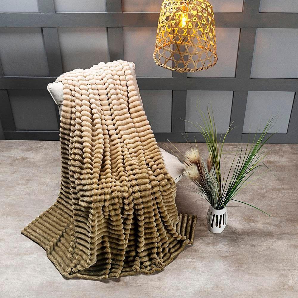 Cobertor Queen Fluffy Manta Flannel Ultrasoft - Gold - 2