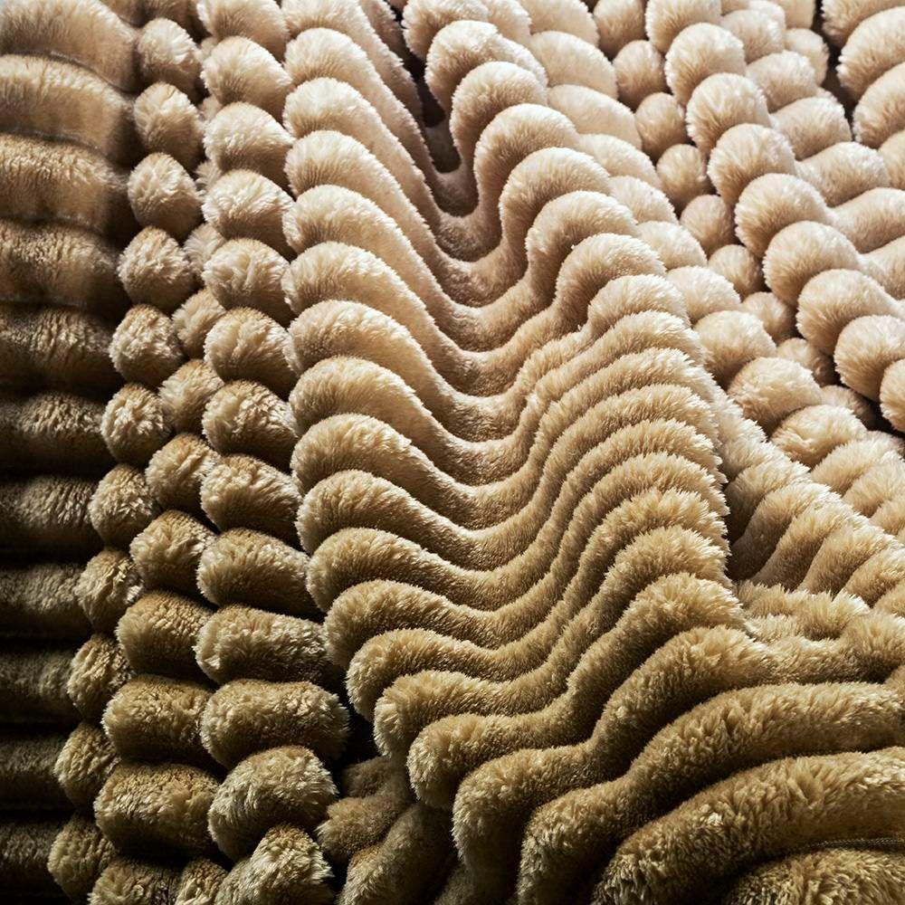 Cobertor Queen Fluffy Manta Flannel Ultrasoft - Gold - 3