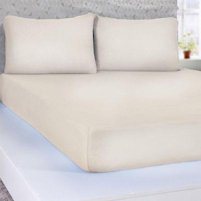 Lençol Casal Serena Malha 100% Algodão 138x188x23cm Pérola