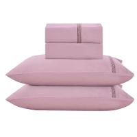 Jogo Lençol Casal Blush Guipir 4pç 100% Poliéster Malva - 6