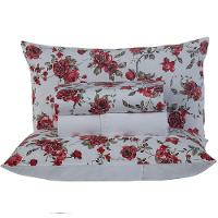 Jogo De Lençol Supreme Queen 4 Peças Estampado 100% Algodão Percal 200 Fios - Rosas Vermelha - 1