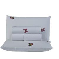 Jogo De Lençol Supreme Casal 4 Peças Estampado 100% Algodão Percal 200 Fios - Borboleta - 1