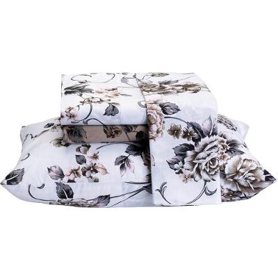Jogo De Lençol Encatare Queen 4 Peças Estampado 100% Algodão Percal 200 Fios - Samara Floral
