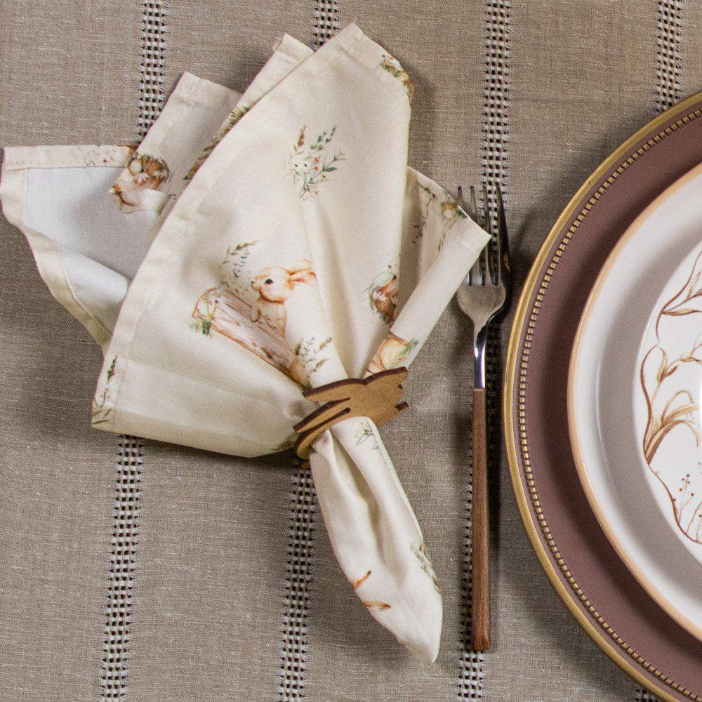 Guardanapo Copa E Cia 4 Peças Home 45x45cm Páscoa Coelhos - 2