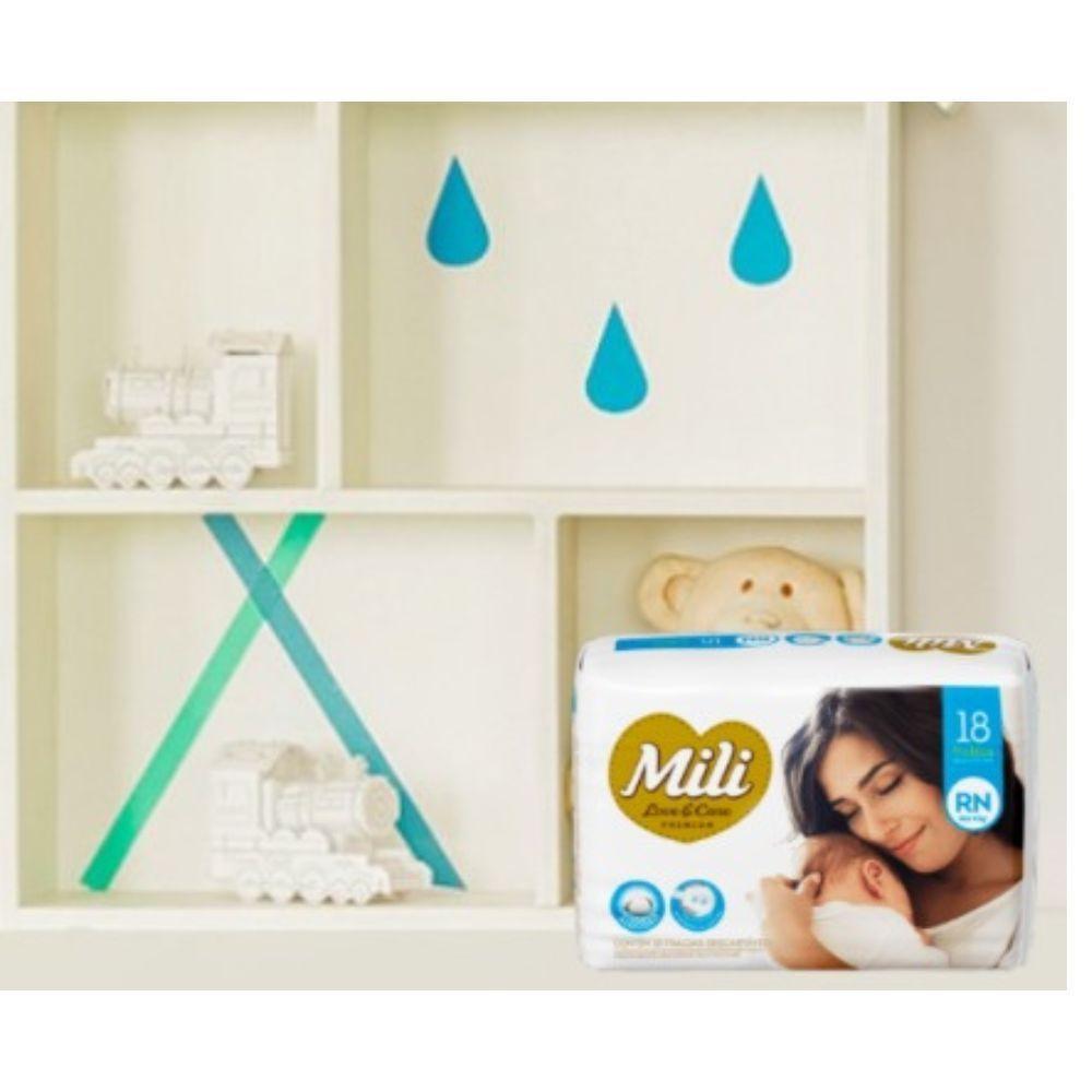 Fralda Descartável Mili Love & Care Rn 9 Pacotes C- 18 Fraldas (total: 162 Fraldas) Premium - 3