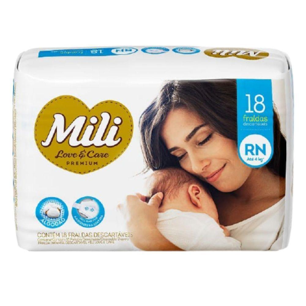 Fralda Descartável Mili Love & Care Rn 9 Pacotes C- 18 Fraldas (total: 162 Fraldas) Premium - 5