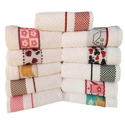 Kit Pano De Copa Lmpeter Atoalhado Com Barra Decorada Jacquard 45cmx70cm(10 Unidade)branco