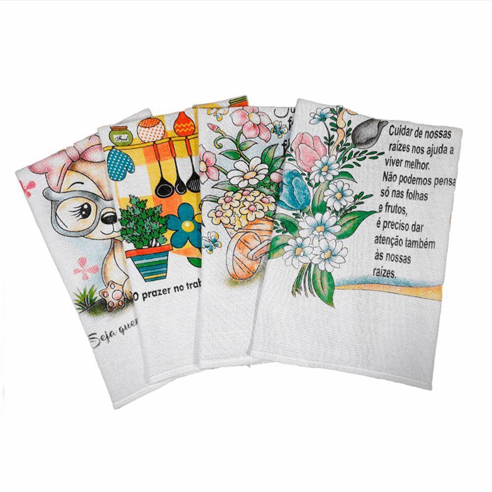 Pano De Prato Lomaer Sacaria 45 X 71cm Estampado 03 Unidades - 2