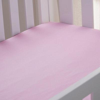 Lençol De Berço Com Elástico Malha 100% Algodão 125g-m² 70x130x15cm Rosa