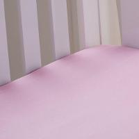 Lençol De Berço Com Elástico Malha 100% Algodão 125g-m² 70x130x15cm Rosa - 2