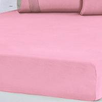 Lençol King Bella Cama Malha 100% Algodão 193x203x40cm Coral
