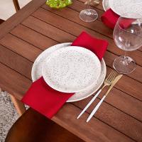 Kit Guardanapos Basic 2 Peças 35cm X 35cm 100% Poliéster Tecido Oxford - Vermelho - 3