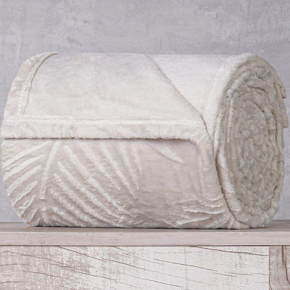 Manta Queen Brushed New Microfibra Flannel 100% Poliéster 220x230 Biscuit - 2