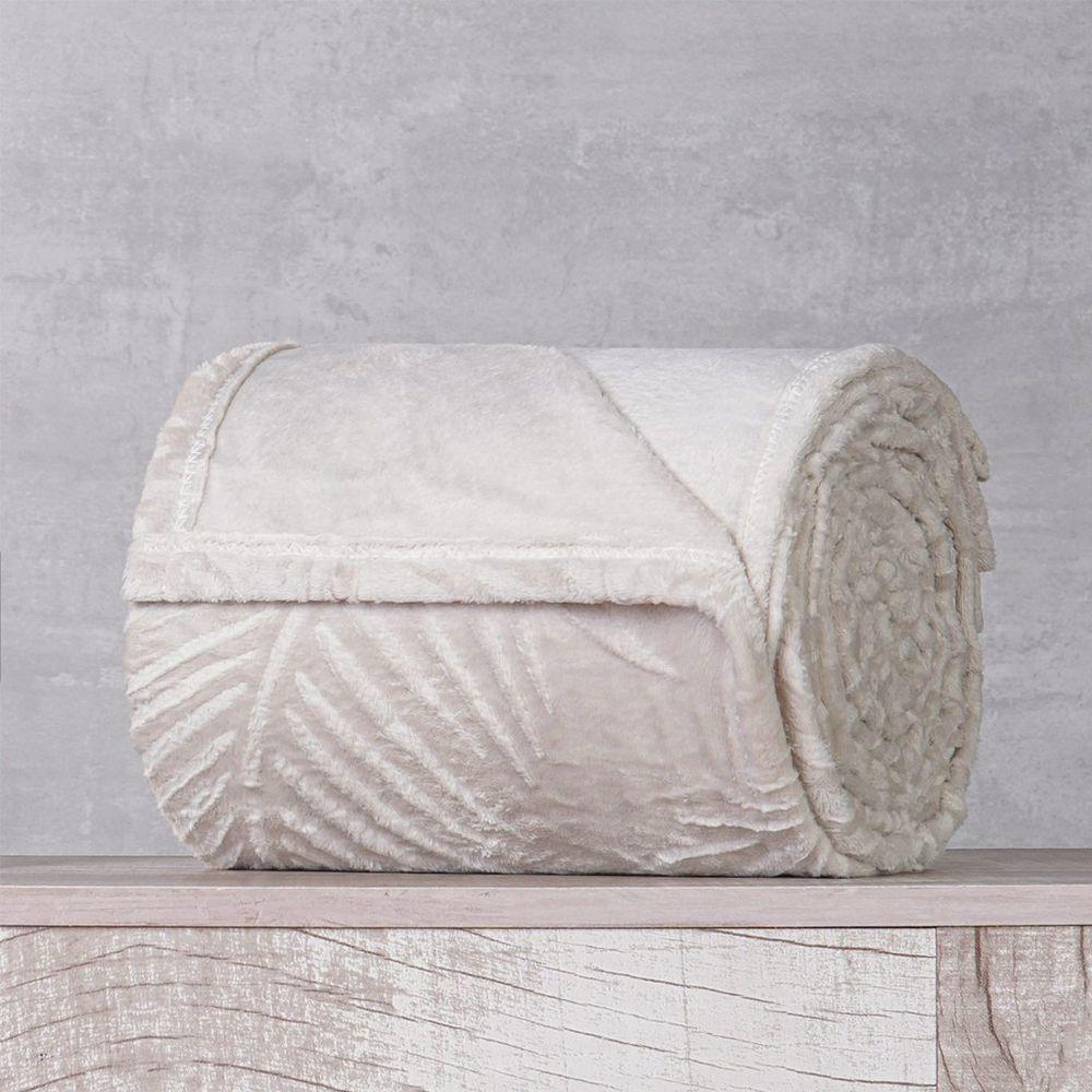 Manta Queen Brushed New Microfibra Flannel 100% Poliéster 220x230 Biscuit - 3