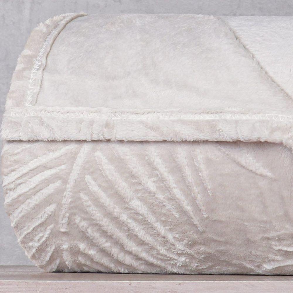 Manta Queen Brushed New Microfibra Flannel 100% Poliéster 220x230 Biscuit - 4