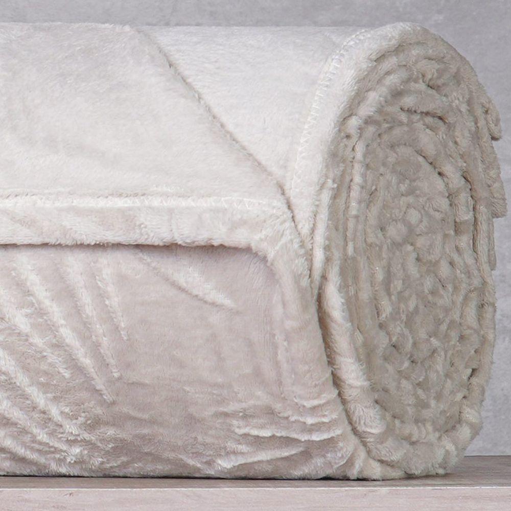 Manta Queen Brushed New Microfibra Flannel 100% Poliéster 220x230 Biscuit - 5