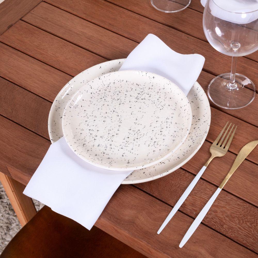 Kit Guardanapos Basic 2 Peças 35cm X 35cm 100% Poliéster Tecido Oxford - Branco - 3