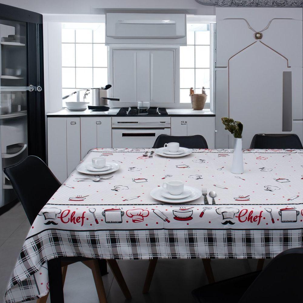 Toalha De Mesa Quadrada 4 Lugares 1,40x1,40m Impermeável Appel Cheff - 1