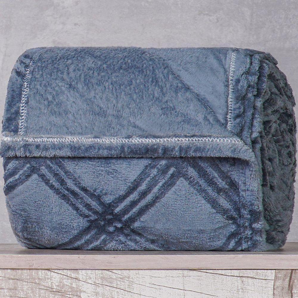 Manta Casal Brushed New Microfibra Flannel 100% Poliéster 180x230 Azul Cobalt - 2
