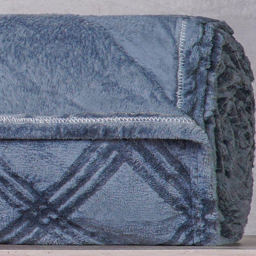 Manta Casal Brushed New Microfibra Flannel 100% Poliéster 180x230 Azul Cobalt - 5