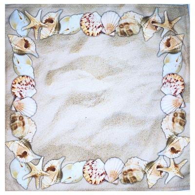 Kit 4 Guardanapos De Tecido Ring Conchas Do Mar 40cmx40cm bege