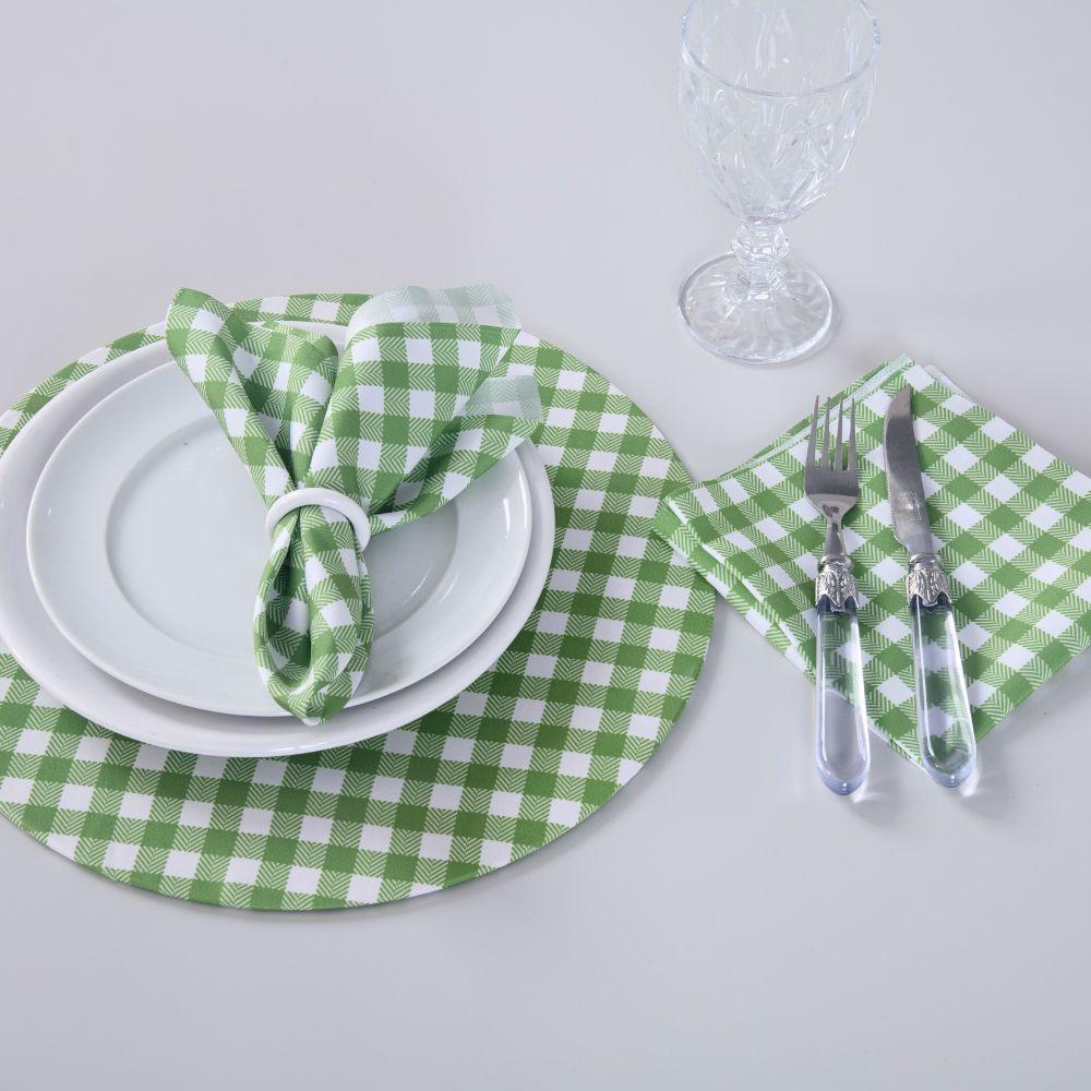 Kit 2 Guardanapos De Tecido Estampado Allegra 2 Peças 35cm X 35cm 100% Poliéster - Xadrez - 3