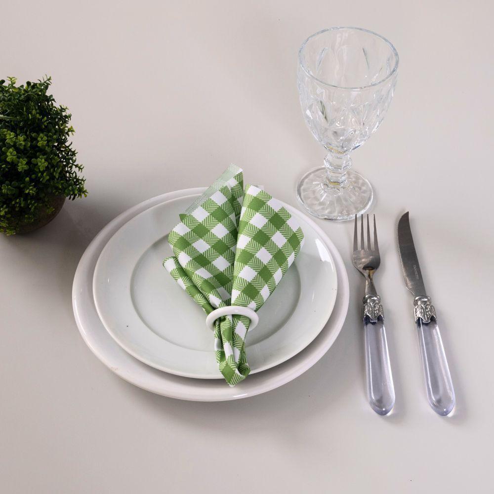 Kit 2 Guardanapos De Tecido Estampado Allegra 2 Peças 35cm X 35cm 100% Poliéster - Xadrez - 4