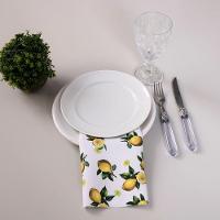 Kit 2 Guardanapos De Tecido Estampado Allegra 2 Peças 35cm X 35cm 100% Poliéster - Limão - 1