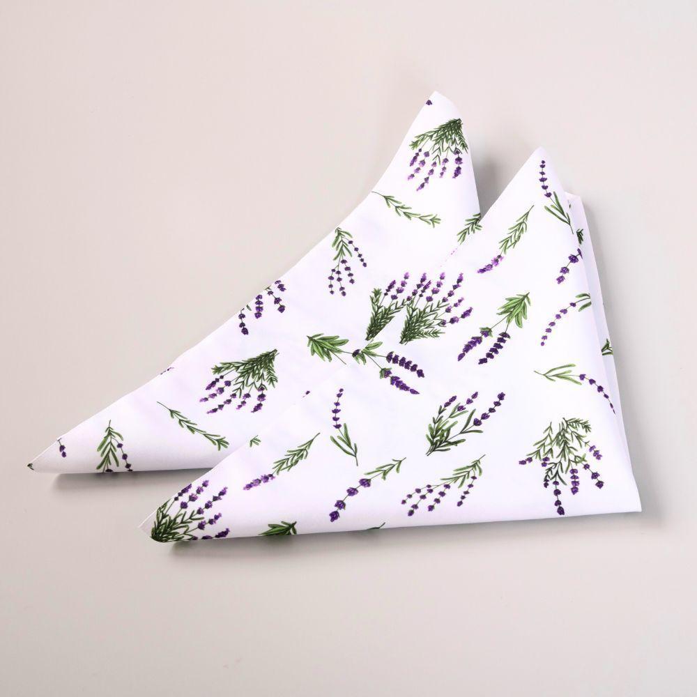 Kit 2 Guardanapos De Tecido Estampado Allegra 2 Peças 35cm X 35cm 100% Poliéster - Lavanda - 2