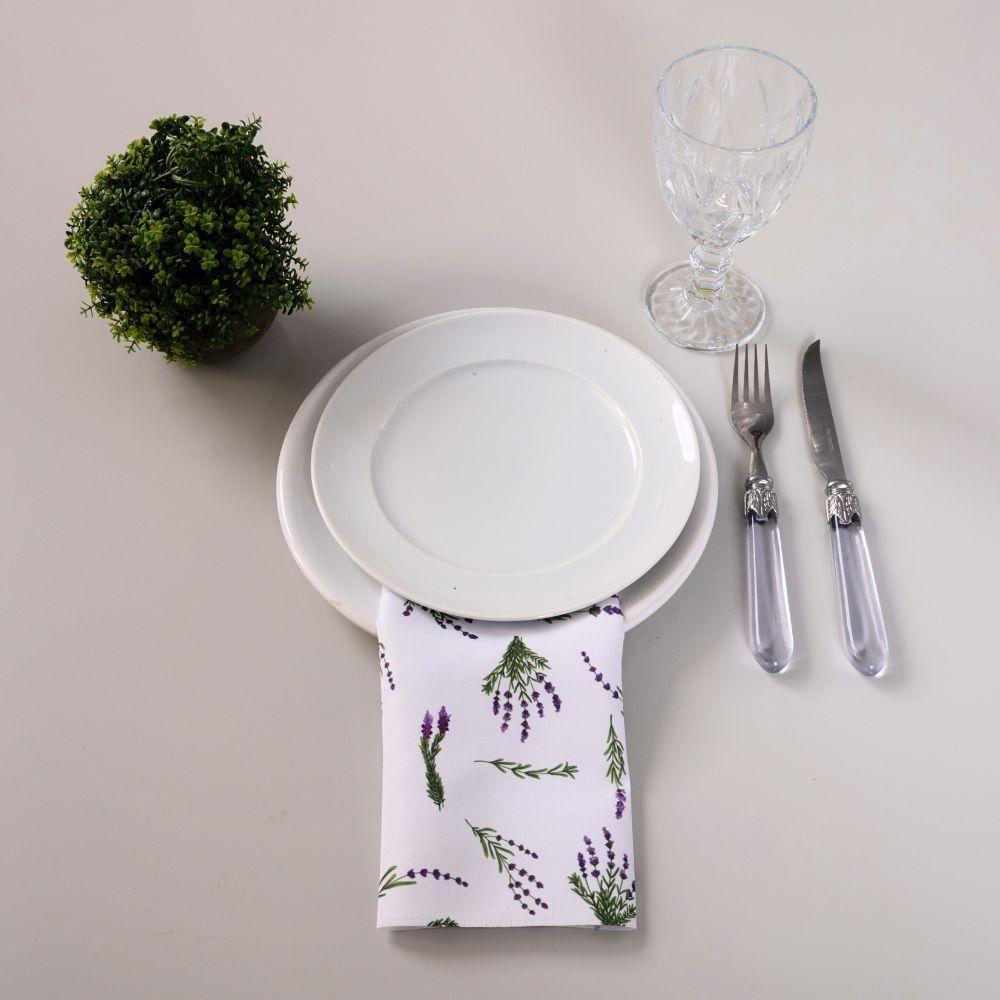 Kit 2 Guardanapos De Tecido Estampado Allegra 2 Peças 35cm X 35cm 100% Poliéster - Lavanda - 4