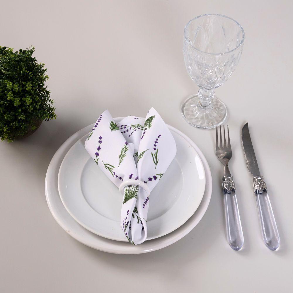 Kit 2 Guardanapos De Tecido Estampado Allegra 2 Peças 35cm X 35cm 100% Poliéster - Lavanda - 4