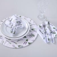 Kit 2 Guardanapos De Tecido Estampado Allegra 2 Peças 35cm X 35cm 100% Poliéster - Lavanda - 3