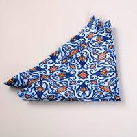 Kit 2 Guardanapos De Tecido Estampado Allegra 2 Peças 35cm X 35cm 100% Poliéster - Azulejo - 2