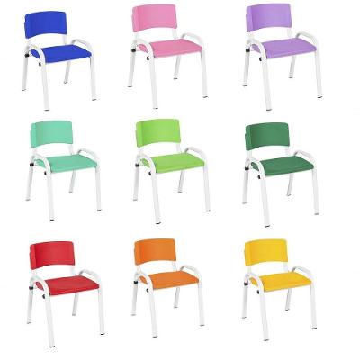 Kit 10 Cadeiras Infantil Iso, Escola, Base Branco - Variados