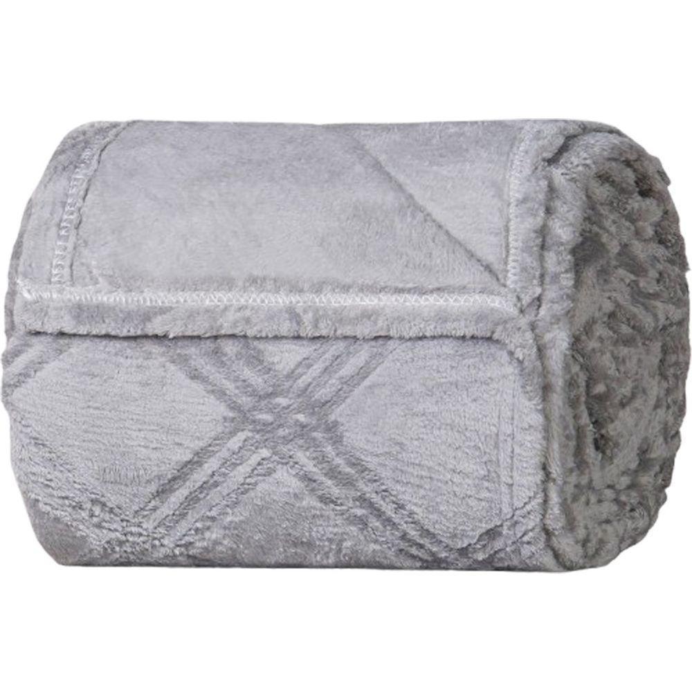 Manta Queen Brushed New Microfibra Flannel 100% Poliéster 220x230 Platina - 1