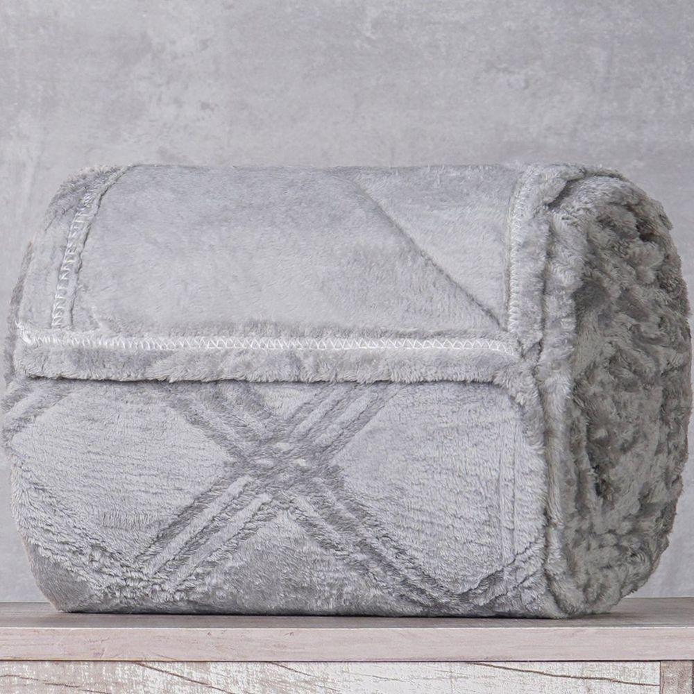 Manta Queen Brushed New Microfibra Flannel 100% Poliéster 220x230 Platina - 5