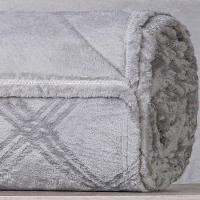 Manta Queen Brushed New Microfibra Flannel 100% Poliéster 220x230 Platina