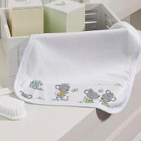 Kit Toalhinha De Boca Com 02 Peças Tecebem Baby Malha 100% Algodão Tom Branco - 1