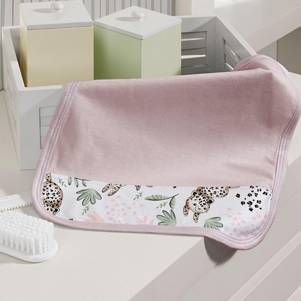 Kit Toalhinha De Boca Com 03 Peças Tecebem Baby Malha 100% Algodão Lizi Rosinha - 1