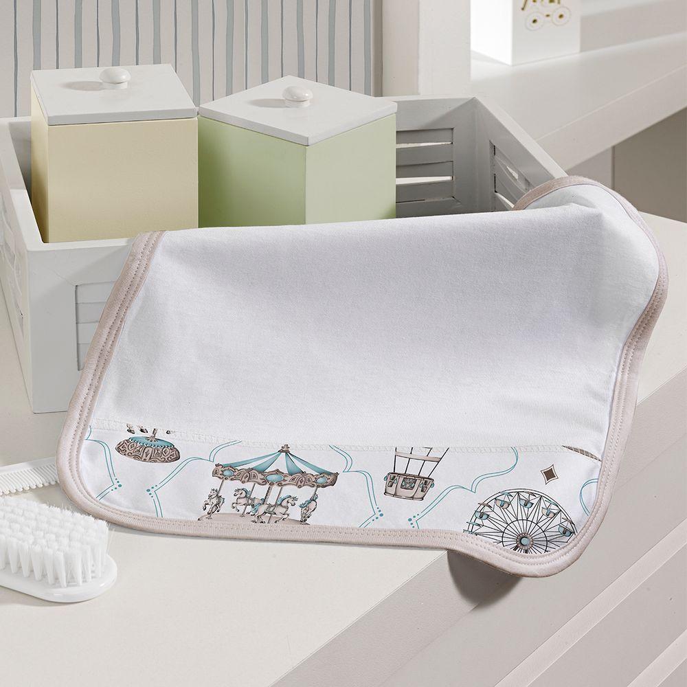 Kit Toalhinha De Boca Com 02 Peças Tecebem Baby Malha 100% Algodão Jean Branco - 1