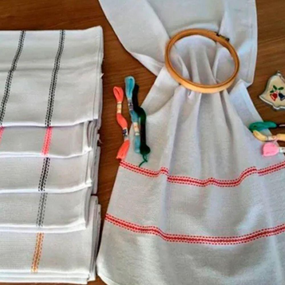 Pano De Prato Lomaer Sacaria 45x 71cm C- Barra P- Bordar 12 Unidades - 2