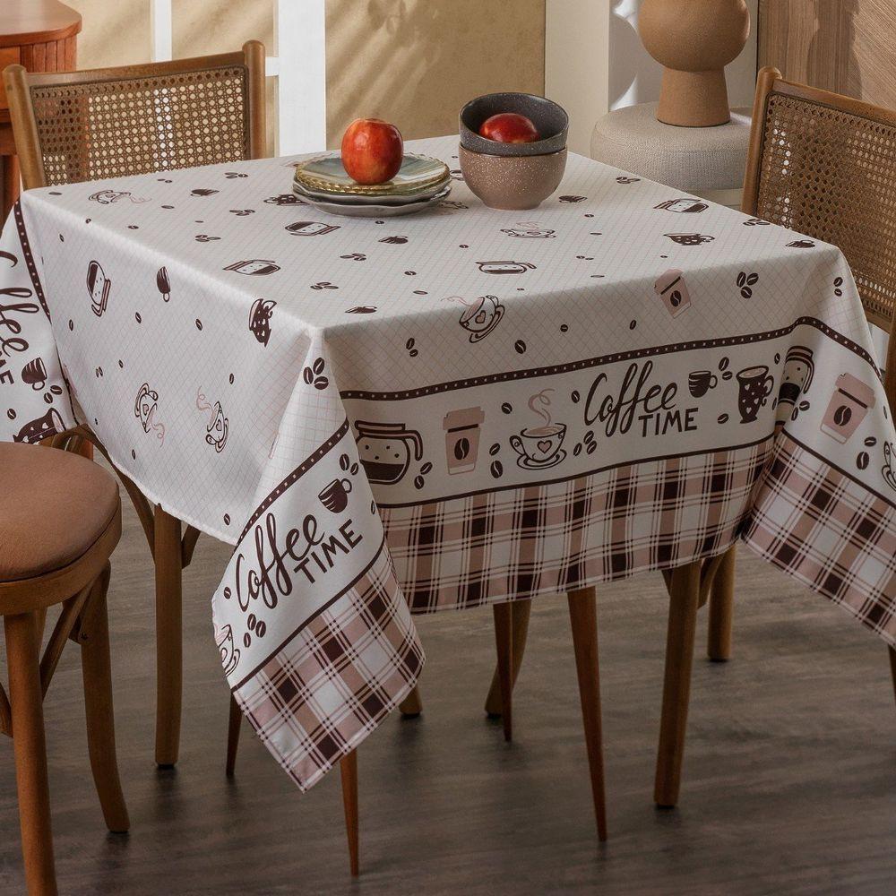Toalha De Mesa Quadrada 4 Lugares 1,40x1,40m Impermeável Appel Café - 5
