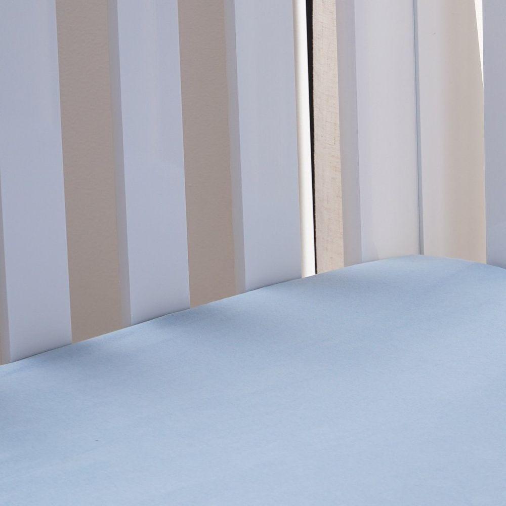 Lençol De Berço Com Elástico Malha 100% Algodão 125g-m² 70x130x15cm Azul - 2