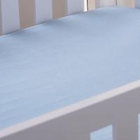 Lençol De Berço Com Elástico Malha 100% Algodão 125g-m² 70x130x15cm Azul