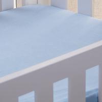 Lençol De Berço Com Elástico Malha 100% Algodão 125g-m² 70x130x15cm Azul - 5