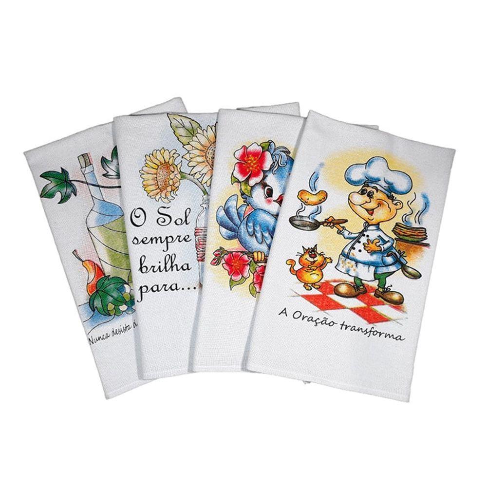 Pano De Prato Lomaer Sacaria 50 X 70cm Estampado 12 Unidades - 4