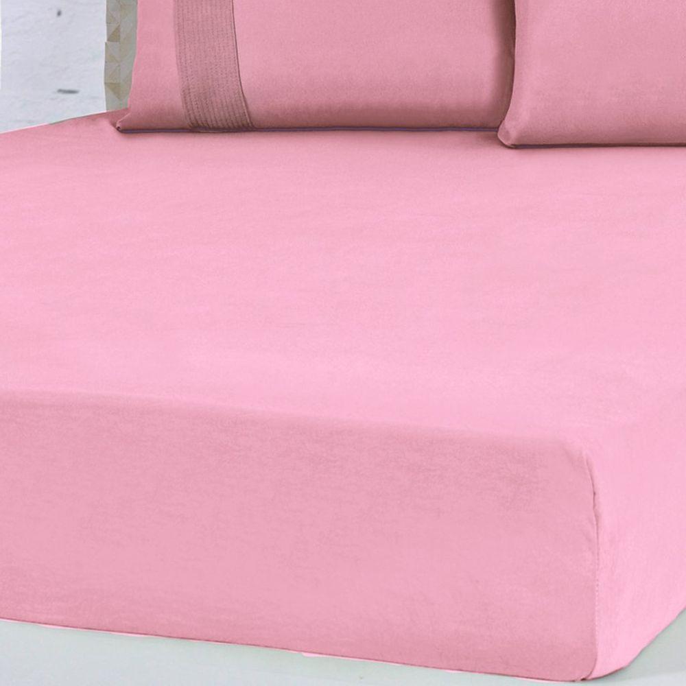 Lençol Queen Bella Cama Malha 100% Algodão 158x198x35 Coral - 5